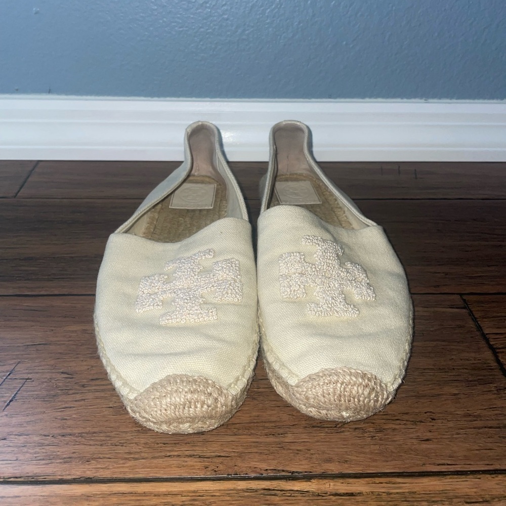 Cream Tory Burch Espadrilles miller flat logo loafers - Picture 6 of 17